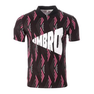 Polo Noir/Rose Homme Umbro King Polo pas cher