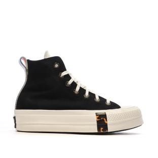 Baskets Noires Femme Converse All Star Lift Platform Tortoise vue 2
