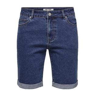 Short en Jean Bleu Foncé Homme Only & Sons Sply pas cher