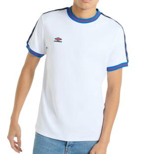 T-shirt Vintage Blanc/Bleu Homme Umbro Tape Regale pas cher