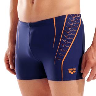 Bañador Arena Graphic para hombre, azul marino/naranja ver 0