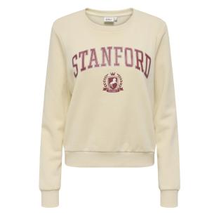 Sweat Beige/Rouge Femme Only Rubi pas cher