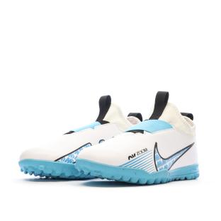 Chaussures de Football Blanc/Bleu Junior Nike Zoom Vapor 15 Academy TF vue 6