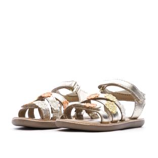 Sandales Doré à fleurs Fille Mod8 Mo Cloflore vue 0