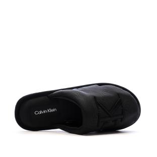 Chaussons Noir Femme Calvin Klein Jeans Slipper Satin Moire vue 4