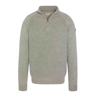 Pull 1/4 zip Gris Homme Schott Plali pas cher