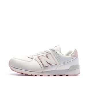Baskets Blanc/Rose Femme/Fille New Balance 574 vue 0