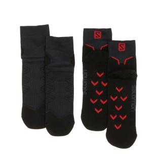X2 Paires de Chaussettes Noir/Rouge Salomon Active 2p pas cher