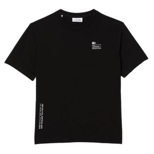 T-shirt Noir Femme Lacoste Farine pas cher