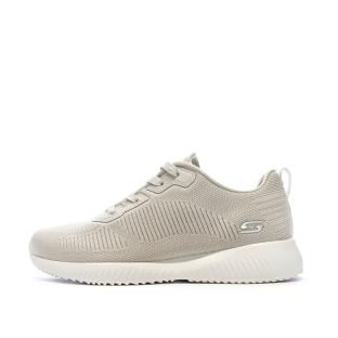 Baskets Beiges Femme Skechers Bobs Squad Tough Talk pas cher