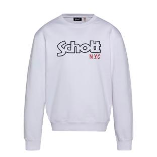 Sweat Blanc Homme Schott Stanley pas cher