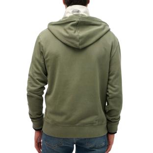 Sweat Zippé Kaki Homme Superdry Essential Washed Ziphood vue 2