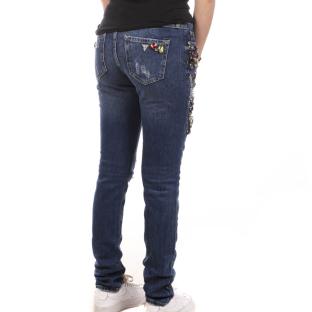 Jean Slim Bleu brut Femme Guess FYLT vue 0