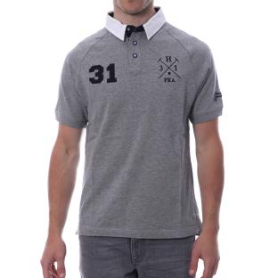 POLO gris Homme HUNGARIA Sport Style Rugby pas cher