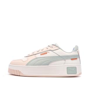 Baskets Blanc/Rose/Vert Femme Puma Carina Street pas cher