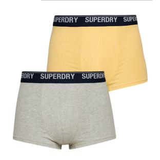 Lot x2 Boxers Gris/Jaune Homme Superdry M3110346A pas cher