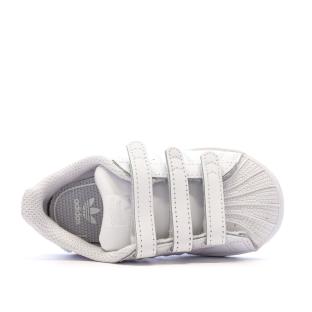 Basket Blanches Fille Adidas SUPERSTAR CF I vue 4