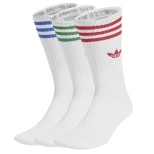 X3 Paires de Chaussettes Blanc/Bleu Mixte Adidas High Crew Sock vue 0