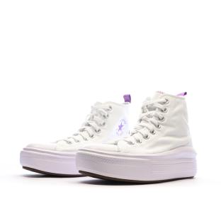 Baskets Blanches/Violettes Femme Converse All Star Move vue 6