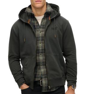 Sweat Zippé Grise Homme Superdry Essential Washed Ziphood pas cher