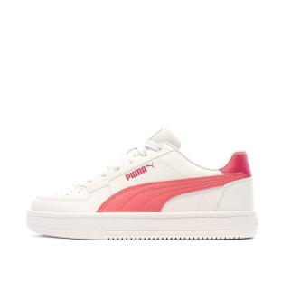 Baskets Blanches/Roses Fille Puma Caven 2.0 pas cher