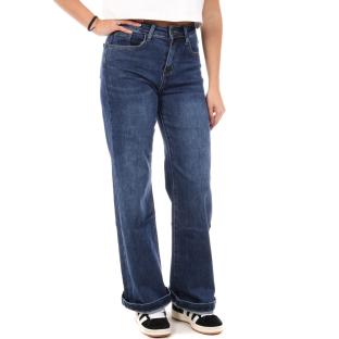 Jeans Loose Bleu Foncé Femme Monday Premium Wide pas cher