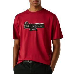 T-Shirt Rouge Homme Pepe jeans Griffin vue 0