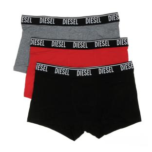 x3 Boxers Noir/Gris/Rouge Homme Diesel Shawnthreepack pas cher