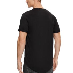 T-Shirt Noir Homme Calvin Klein Jeans Badge Turn Up Sleeve vue 2