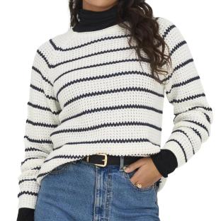 Pull Blanc/Marine Femme JDY Ellen pas cher