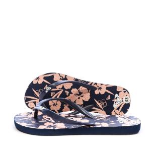 Tong Marine à fleurs Fille Roxy The Sea Vanille pas cher
