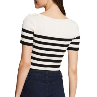T-Shirt Beige/Noir/Doré Femme Morgan MPIA vue 2