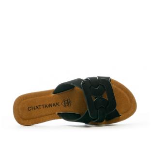 Claquettes Noires Femme Chattawak Pace vue 3