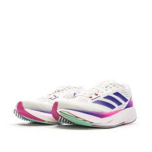 Chaussures de running Blanches/Violettes Fille Adidas Adizero Sl vue 6