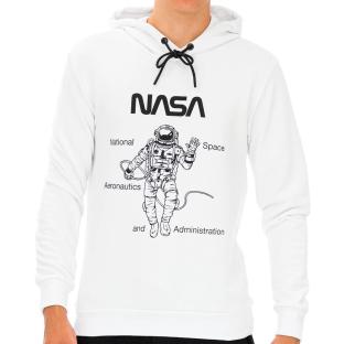 Sweat à capuche Blanc Homme Nasa 65H pas cher