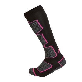 X1 Paire de Chaussettes de ski Grises/Roses Mixte Cairn Spirit vue 0