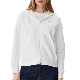 Sweat Zippée Blanche Femme Tommy Hilfiger Flag T-black pas cher