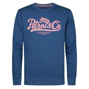 Sweat Bleu/Rose Homme Petrol Industries Neck pas cher