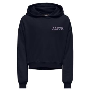 Sweat à Capuche Noir Fille Kids ONLY Amor Life vue 0