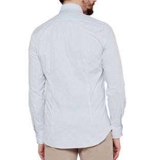 Chemise Blanche/Bleu Homme Tommy Hilfiger Strch Poplin vue 2