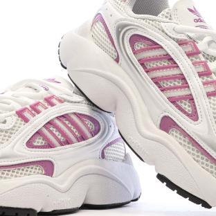 Baskets Blanches/Roses Femme Adidas Ozmillen vue 7