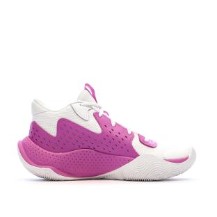 Chaussures de Basketball Blanches/Violettes Femme Under Armour Jet 23 vue 2
