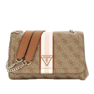 Sac à main Marron Femme Guess Noelle logo 4G pas cher