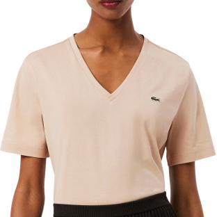 T-shirt Beige Femme Lacoste Relaxed vue 0