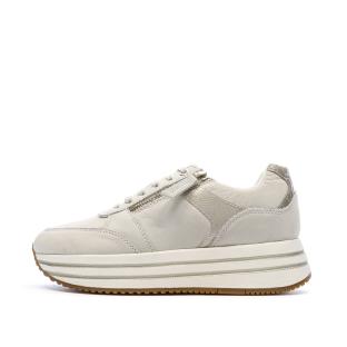 Baskets à plateforme Beige Femme Geox Kency pas cher