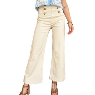 Jean Wide Beige Femme Oraije Victorine vue 0