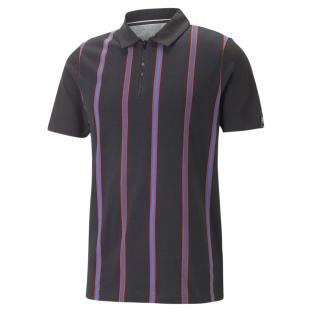 Polo Noir/Bleu/Rouge à Rayures Homme Puma Striped pas cher