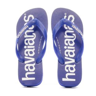 Tongs Bleu Mixte Havaianas Logomania Awlab vue 3