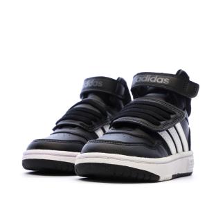 Baskets Noires/Blanches Garçon Adidas Hoops vue 0