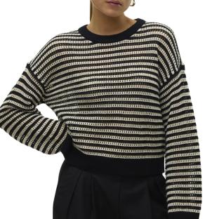 Pull Beige/Noir Femme Vero Moda Madera pas cher